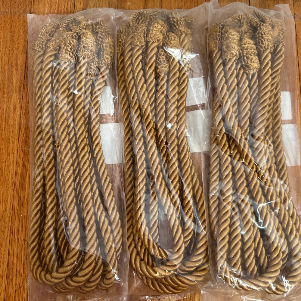 New‎ Bundle of 3 2-packs Large Luxury Gold Twisted Tiebacks 26 in. - Picture 4 of 4
